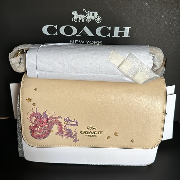 NWT Coach New Year Klare Crossbody Bag Signature Canvas Dragon Motif Leather - Picture 3 of 9